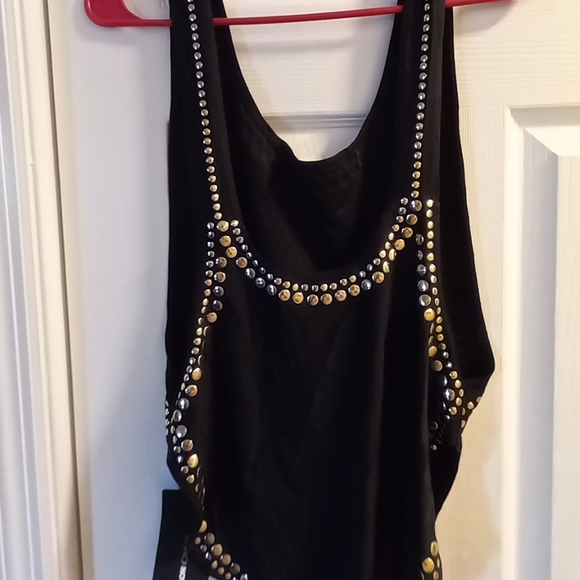 Fashion Nova spandex bodysuit. Black with gold studs. - Picture 2 of 13